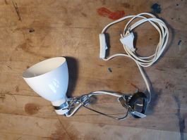 Nachttischlampe mit Klemmbefestigung weiss