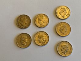 7 alte Schweizer 5-Räppler – Jahrgänge 1953 bis 1979