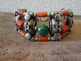 Armband Koralle Trükis 925 S / Tibet