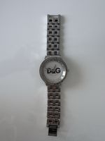 Damenuhr D&G Edelstahl silberfarben mit Steinbesatz
