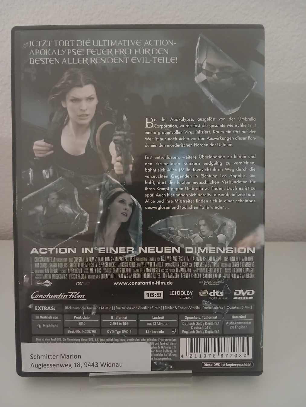 Alle DVDs: Resident Evil:Afterlife – Gebraucht aus St. Margrethen SG von SamusAran 1