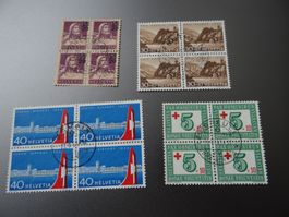 Schönes Lot 4er Blöcke gestempelt ab CHF 1.-- (CHF 291.--)