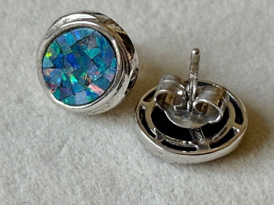 Orecchini pendenti & Orecchini a lobo: Opal-Mosaik Ohrstecker, Silber 925 – Nuovo (secondo la descrizione) da Brugg AG venduto da lau_9rvy 1