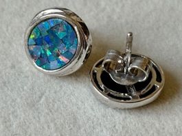 Opal-Mosaik Ohrstecker, Silber 925, (I139)