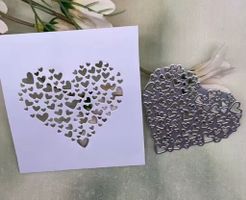 Stanzschablone Nr. 109, Herz aus Herzen (Sizzix geeignet)