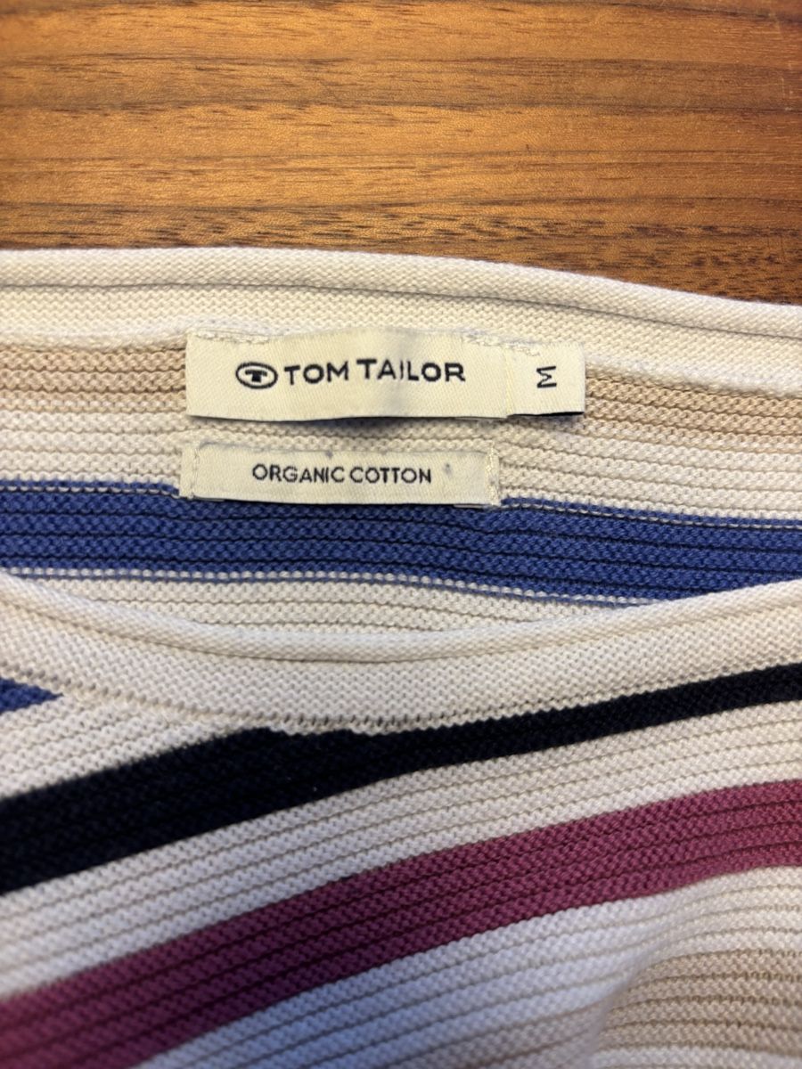 Tom Tailor Maglioni & Felpe: Tom Tailor Bio Baumwolle Damen Pullover, gestreift, M – Usato da Rothenburg venduto da Momo1302 3