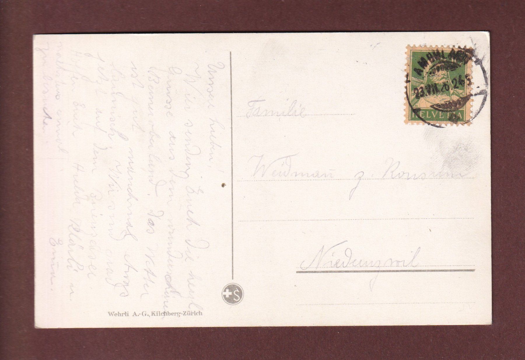 Cartoline postali: AARESCHLUCHT bei Meiringen - 1926 – Usato da Pully venduto da nicecards-shop 1