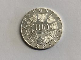100 Schilling Silbermünze Kongresshaus Bregenz  TOP  PP