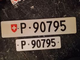 2x Nummernschild Post PTT 90795 ausrangiert
