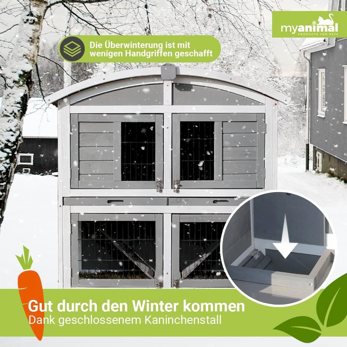 Käfige, Transport & Sicherheit: Hasenstall 2-stöckig Grau 118x55x105cm – Neu und originalverpackt aus Bottighofen von zaap 4