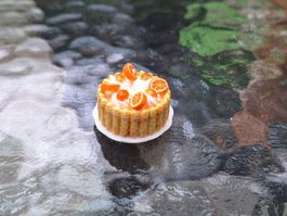 Handmade Orangenkuchen für Puppenhaus