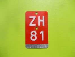 Velonummer / Fahrradnummer ZH 81
