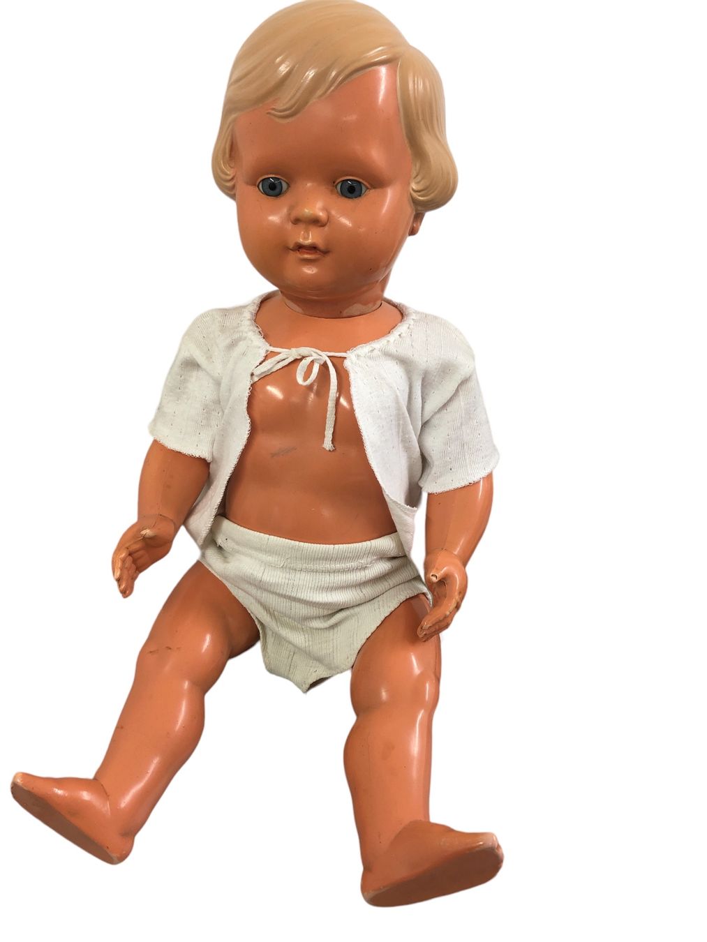 Bambole: antike Puppe, Celluloid, 48 cm gross – Usato da Pratteln venduto da Dollshop
