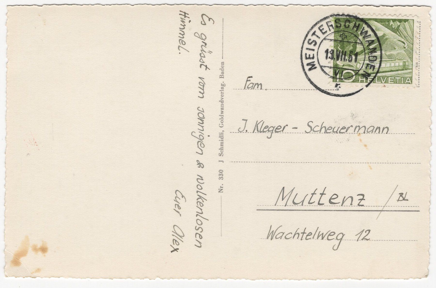 Cartoline postali: Schloss Hallwil – Usato da Eglisau venduto da Chperfins 1