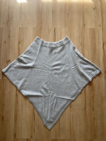 Poncho femme 100% cachemire bleu claire neuf S/M