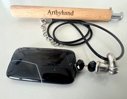 XXL Onyx Anhänger 925 Silber – massiv & markant Unikat 8.5cm