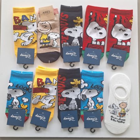 10 Paar Socken Snoopy - Grösse 35 bis 38 - neu