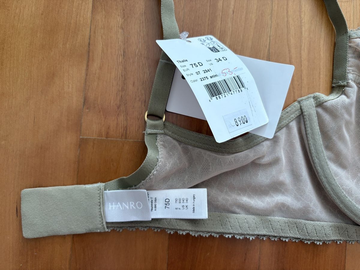 Hanro Altra biancheria intima: Hanro neue spitze BH Brief set M 75 D Tier Muster beige – Nuovo e nell'imballaggio originale da Rheinfelden venduto da nad_6hrl 6