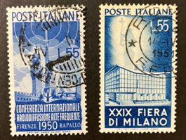 Italien 1950/51, Mi 797+831, gestempelt, KP 135.--