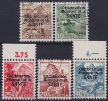 OMS, Nr. 1-5 Satz mit Eck-Stempel.