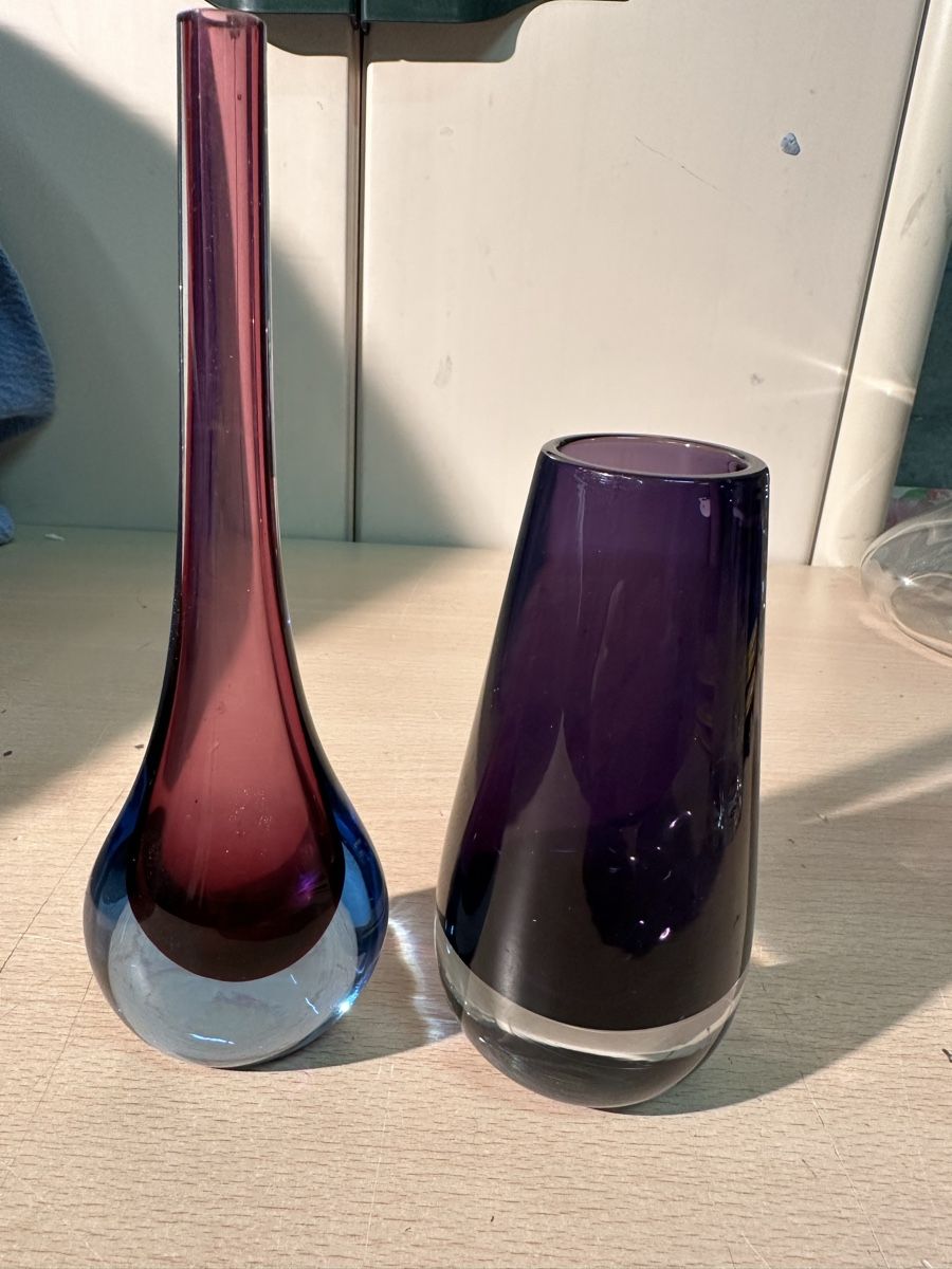 Murano Vasi & Recipienti: 2x Vases design en verre soufflé Murano – Usato da Lausanne venduto da artnouveau04