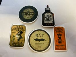 Lot de 5 autocollants décoratifs style vintage occasion