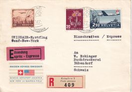 Express Erstflug Swissair Genf - New York (Washington) 1947