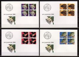 1998, FDC, Pro Juventute, Viererblöcke