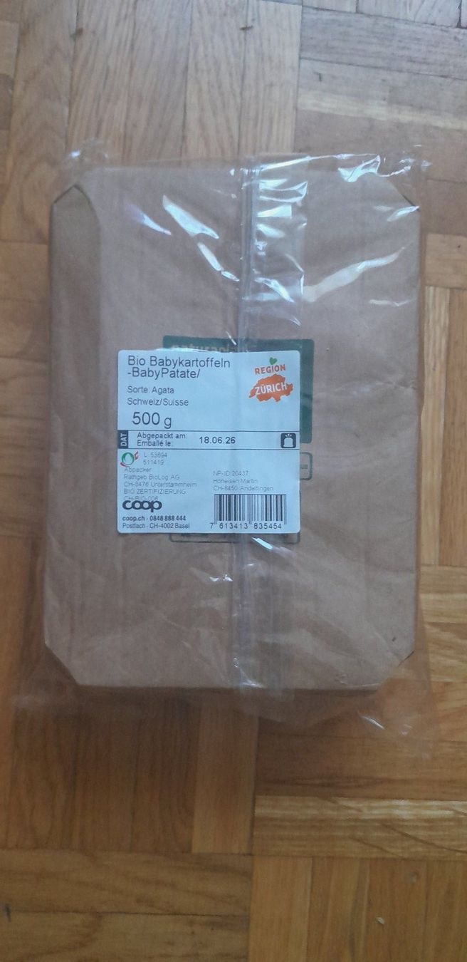 Migros Cibi & Specialità: Bio Babykartoffeln 500g Sorte Agata neue Ernte – Nuovo e nell'imballaggio originale da Horgen venduto da Amanda30 1