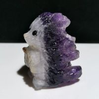 Mini Amethyst Igel Figur Statue Hérisson Améthyste