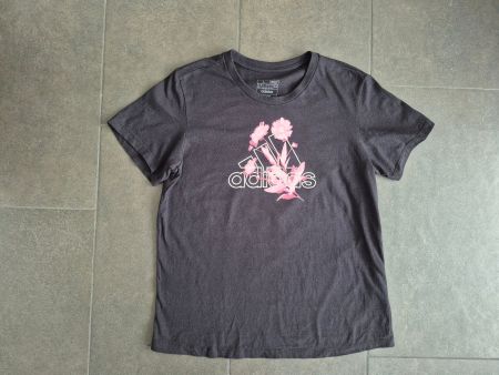 Adidas Shirt Gr. L * schwarz mit Blumenmotiv
