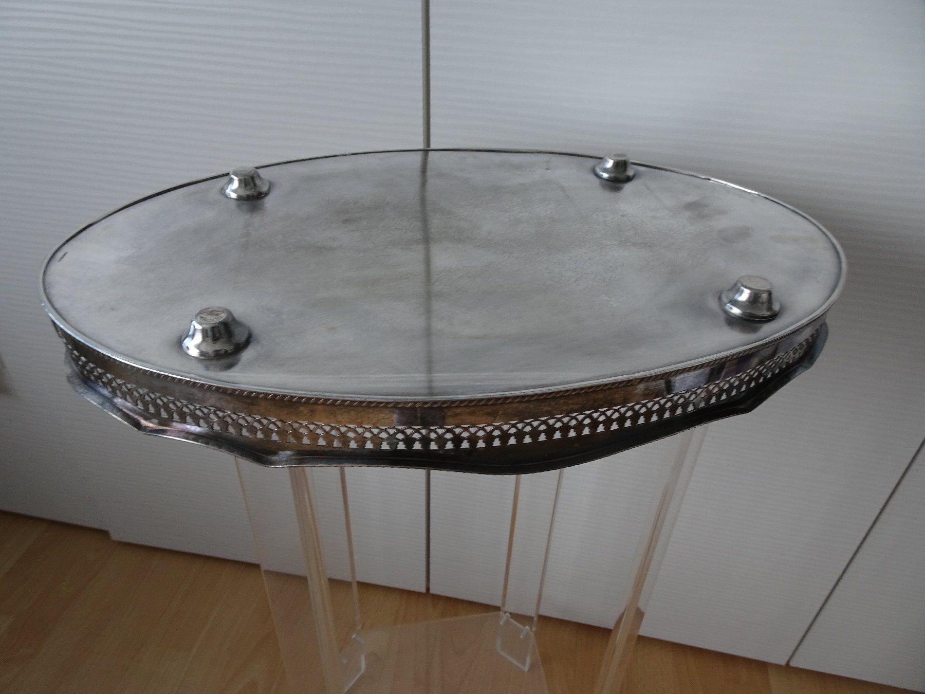 Piatti di portata: ANTIQUE SHEFFIELD SILVER PLATED TRAY 46x30 Serviertablett – Usato da Oberwil b. Zug venduto da JICKY-1889 5