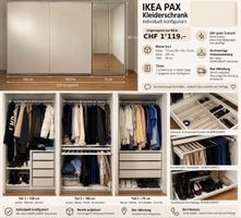 IKEA PAX Kleiderschrank 275 cm breit beige Spiegel gut