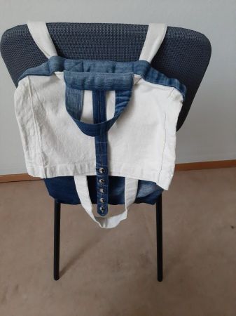 Rucksack und Trage- Schultertasche Social Fabric weiss-navy