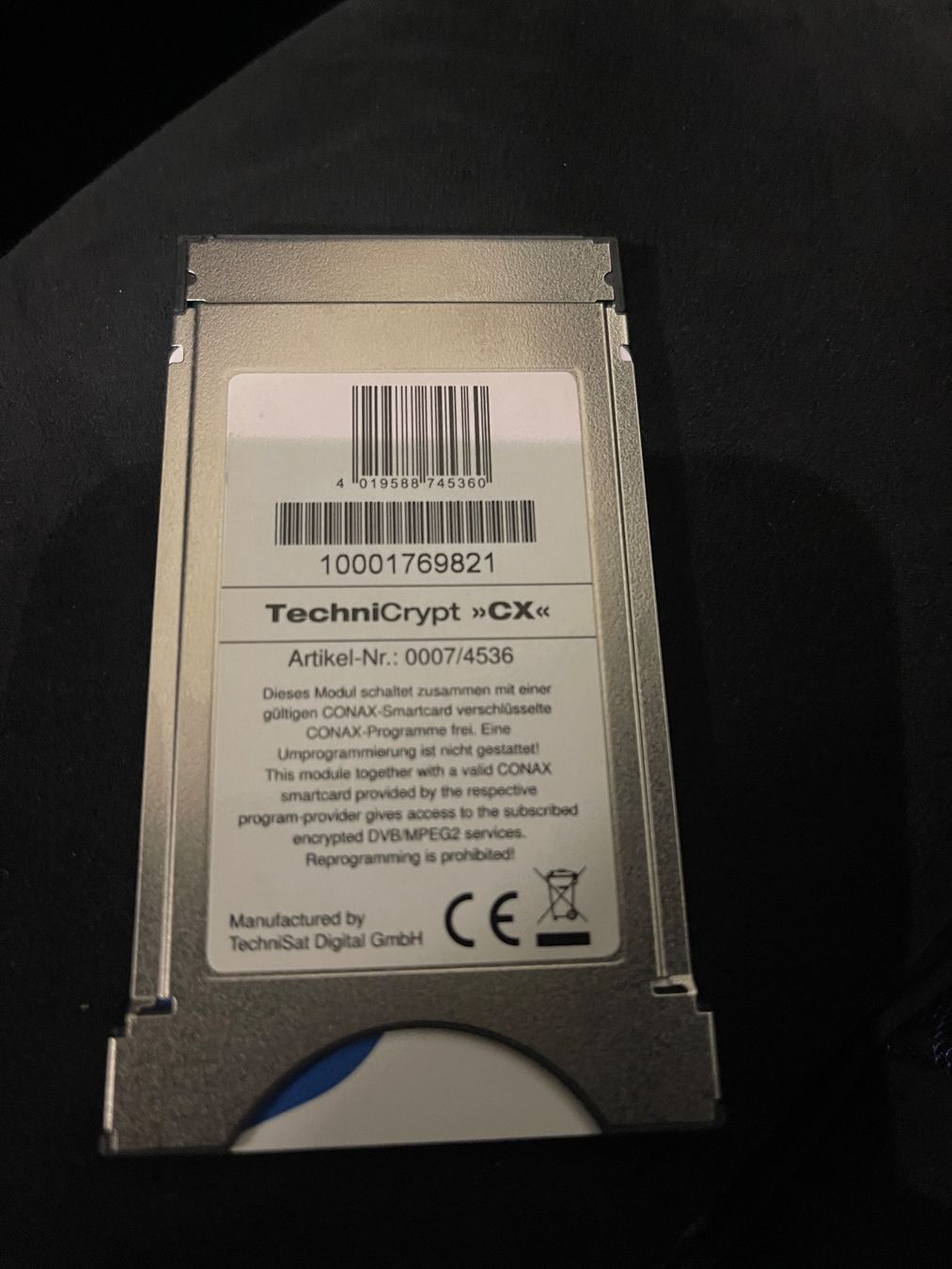 Technisat Receiver: TechniSat Conax TechniCrypt CX Smartcard Modul neu – Gebraucht aus Rain von Stouni180 1