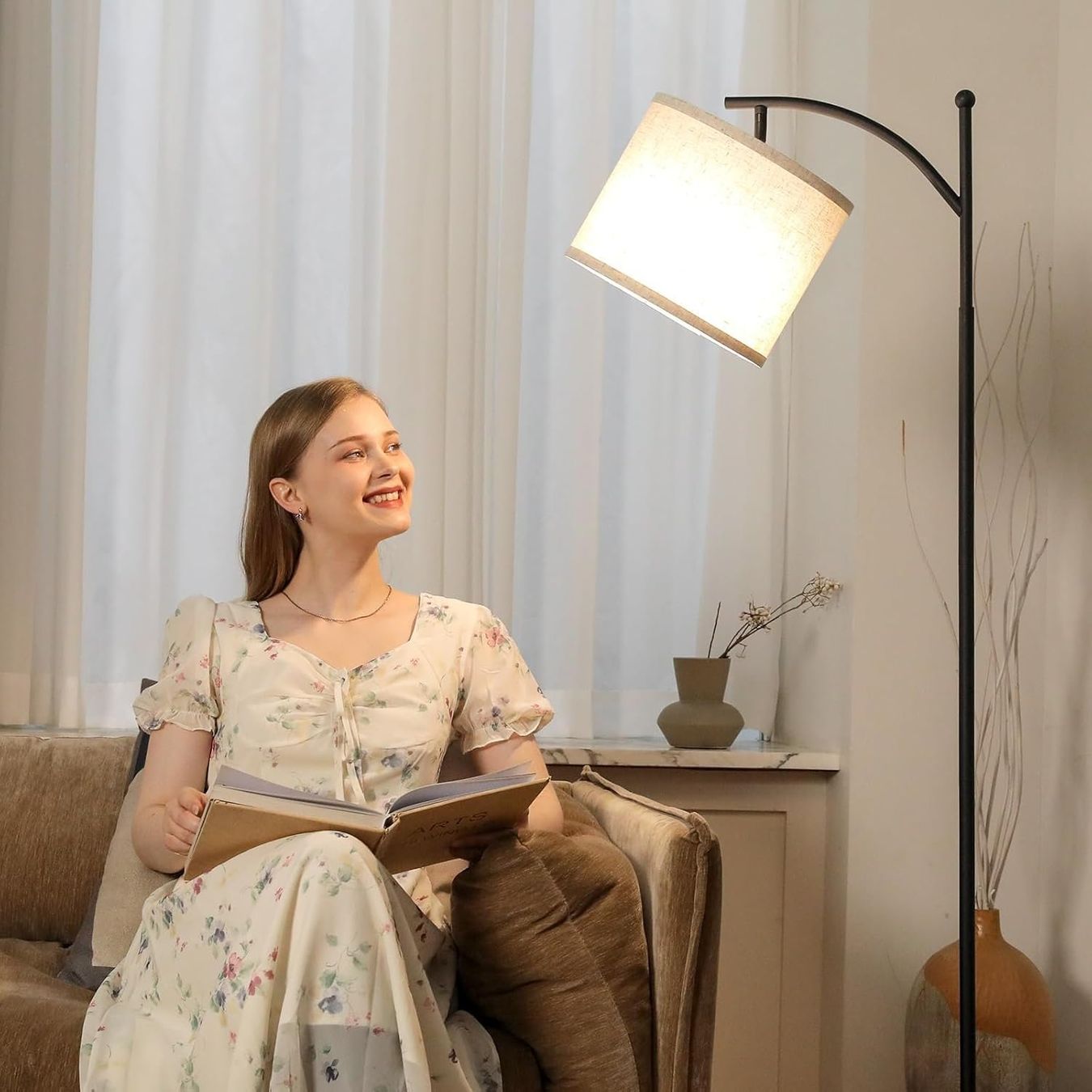 Lampade: Stehlampe Wohnzimmer LED 3 Farbtemperaturen Leselampe – Nuovo e nell'imballaggio originale da Schaffhausen venduto da tra_6j5m 5