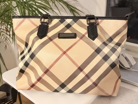 Burberry Tasche Tote Bag kariert beiger Zustand gut