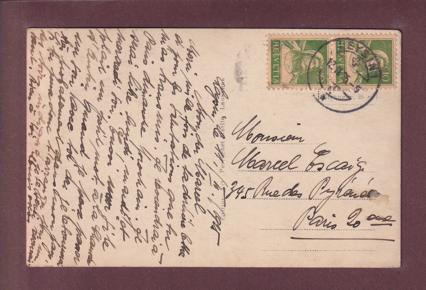 Cartoline postali: LEYSIN village - 1925 – Usato da Pully venduto da nicecards 1