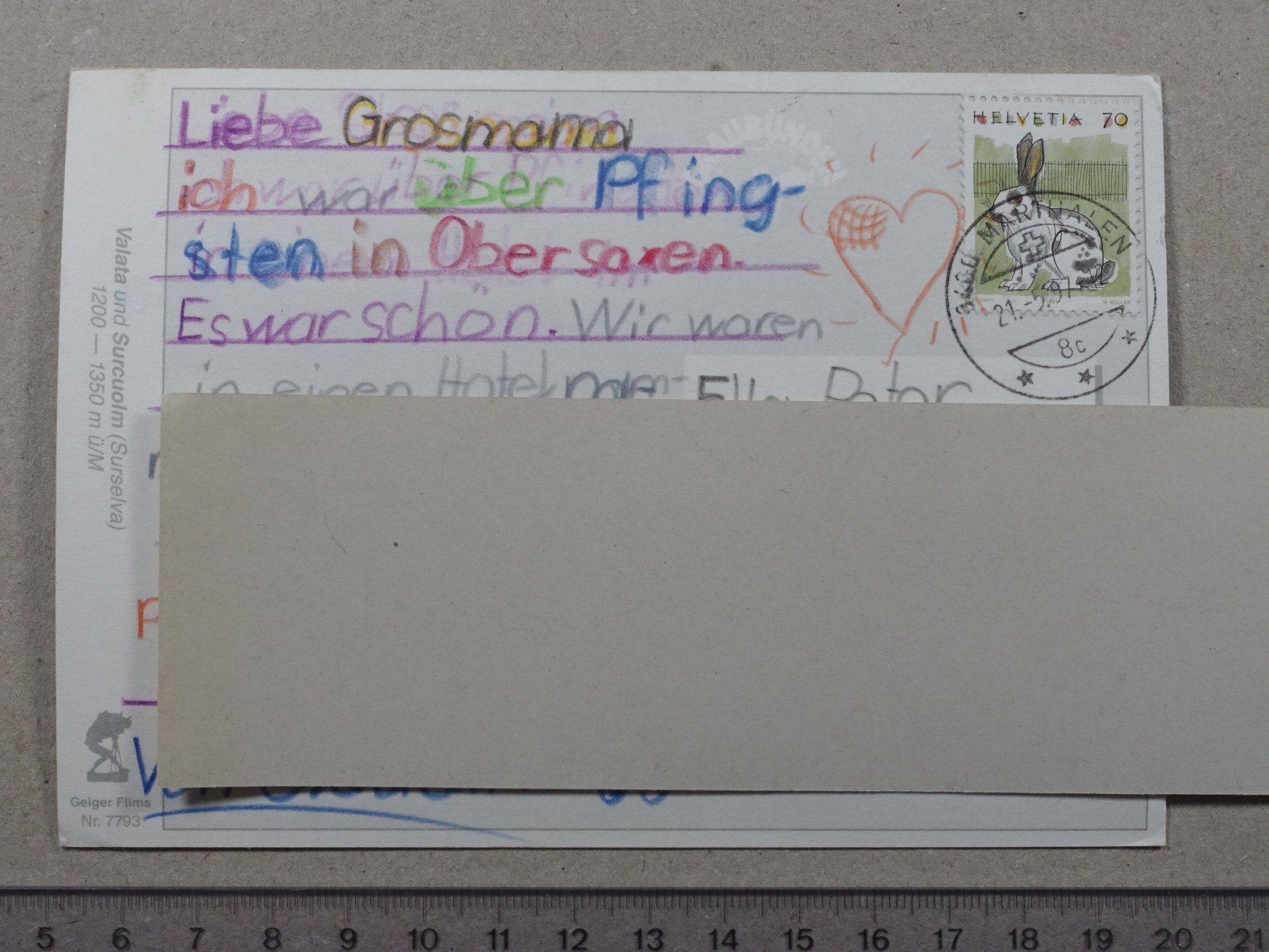 Ansichtskarten: Valata und Surcuolm, 1997, Surselva – Gebraucht aus Lenzburg von fh1 1