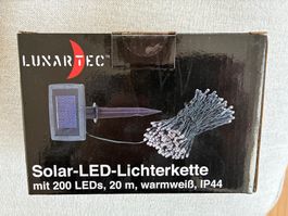 Solar LED Lichterkette 20m / 200 LEDs warmweiss – neu