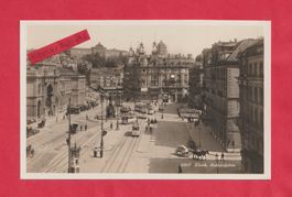 Zürich . Bahhofplatz (ZH) Photo-Postkarte mit Bahnen + Autos