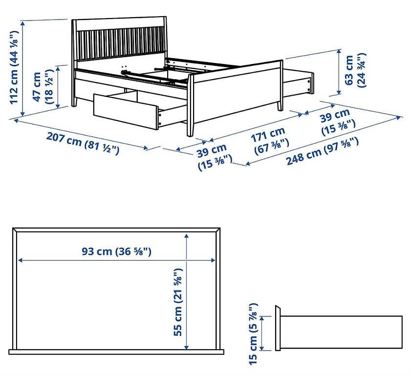 Letti: Doppelbett mit Schubladen und Matratze – Usato da Urtenen-Schönbühl venduto da debbied1992 1
