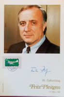 Fritz Pleitgen 1938-2022 Autogramm Sammelkarte 18x26cm