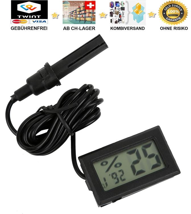 Digital-Thermometer-Hygrometer Mit Externer Sonde, Lcd-Tempe 1