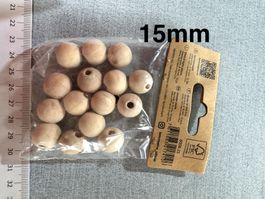 ca 15 Stk HolzKugeln  Natur    zum Basteln.  für Allerlei