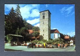 AK Adelboden Dorfstrasse mit Kirche