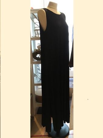 Piu & Piu Sommer Kleid lang Viscose Jersey schwarz Gr 42