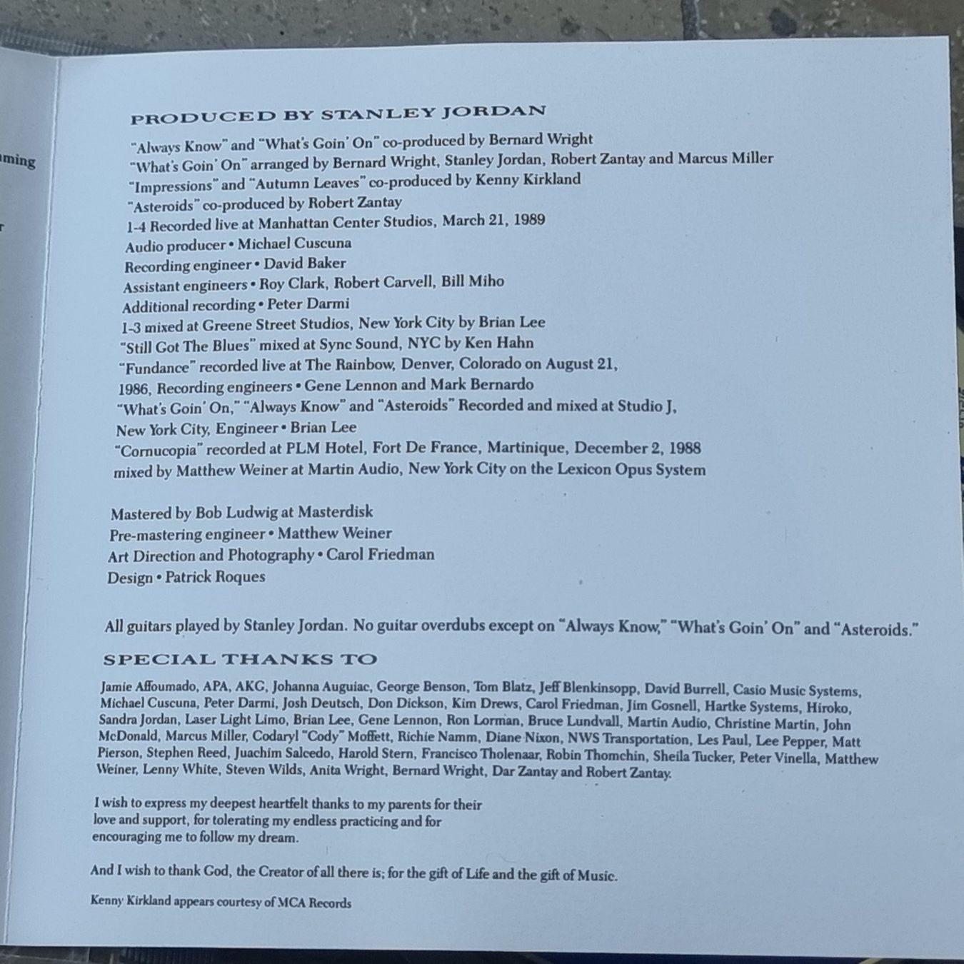 CDs: Stanley Jordan - Cornucopia (CD) Master of Guitar Tapping – Gebraucht aus Villigen von Tschachtlan 5