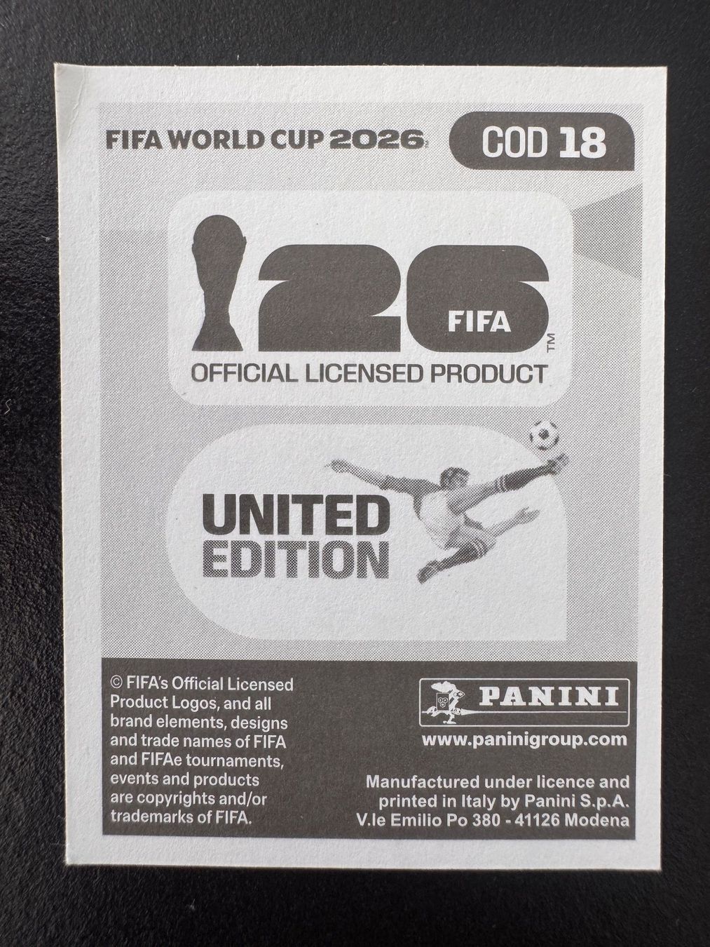 Panini Cartes à collectionner: Fiston Mayele COD 18 Panini FIFA World Cup 2026 – Neuf avec emballage d'origine à Zollikon par Krenapf 1