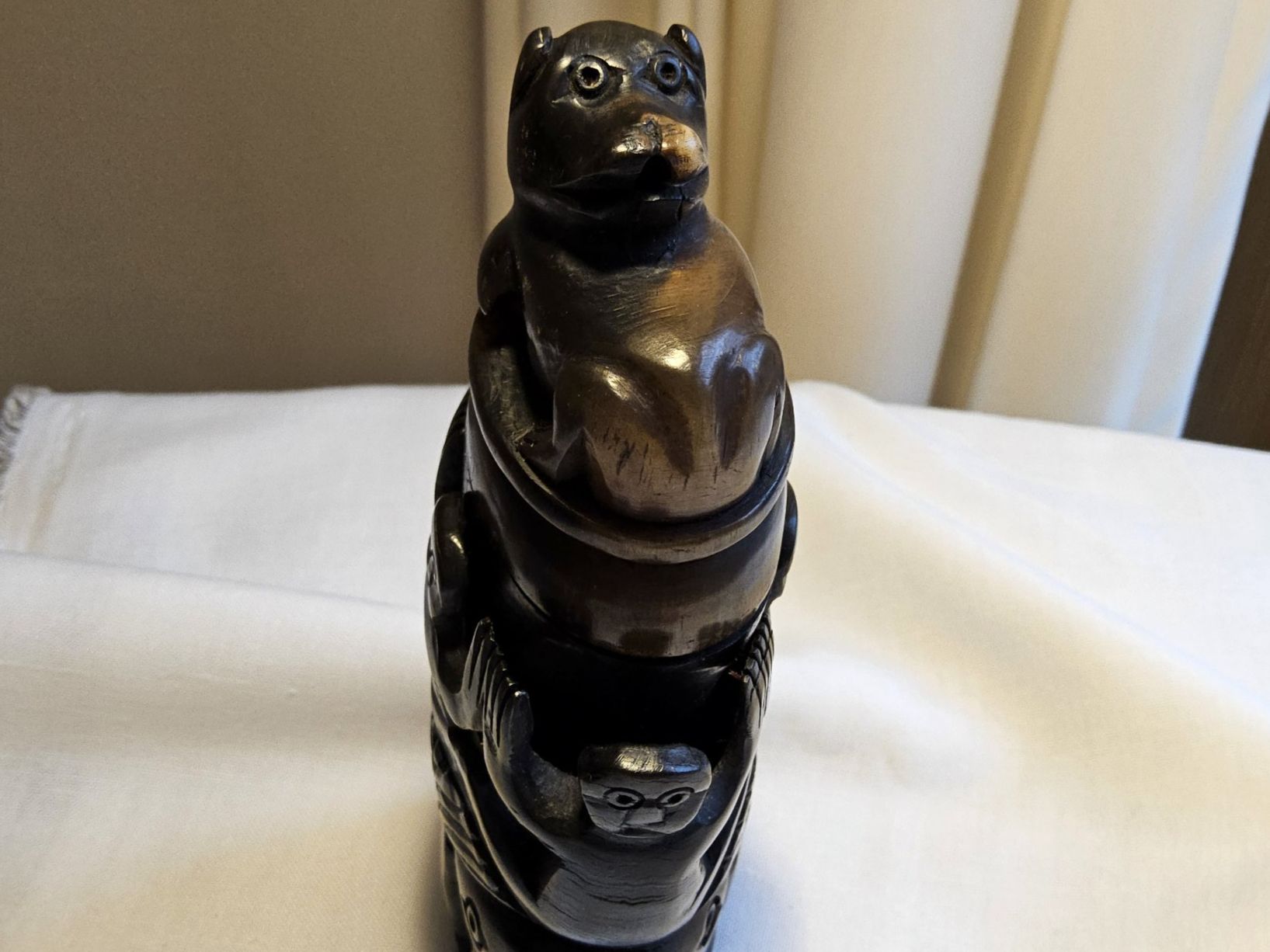 Statuette: Alte Ochsenhorn Schnitzerei, Asien – Usato da Zürich venduto da helsan 9